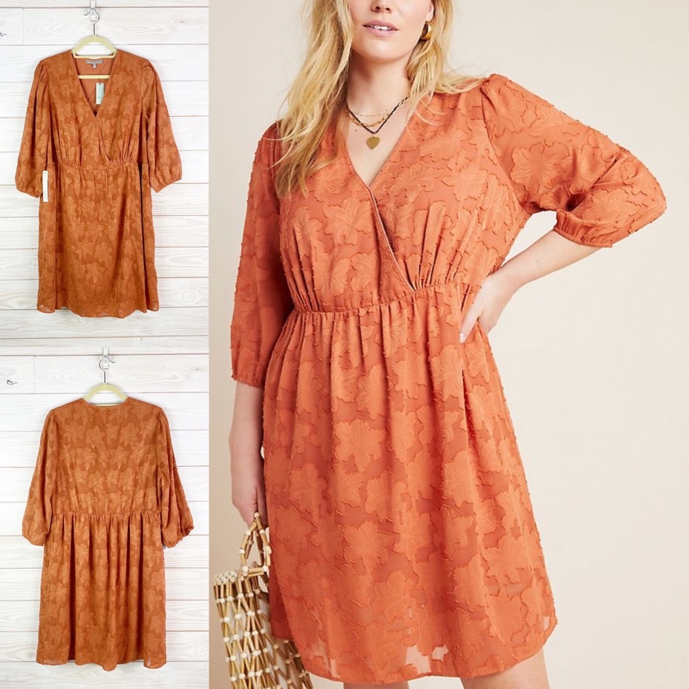 Anthropologie Lia Textured Mini Dress Plus Size 1X